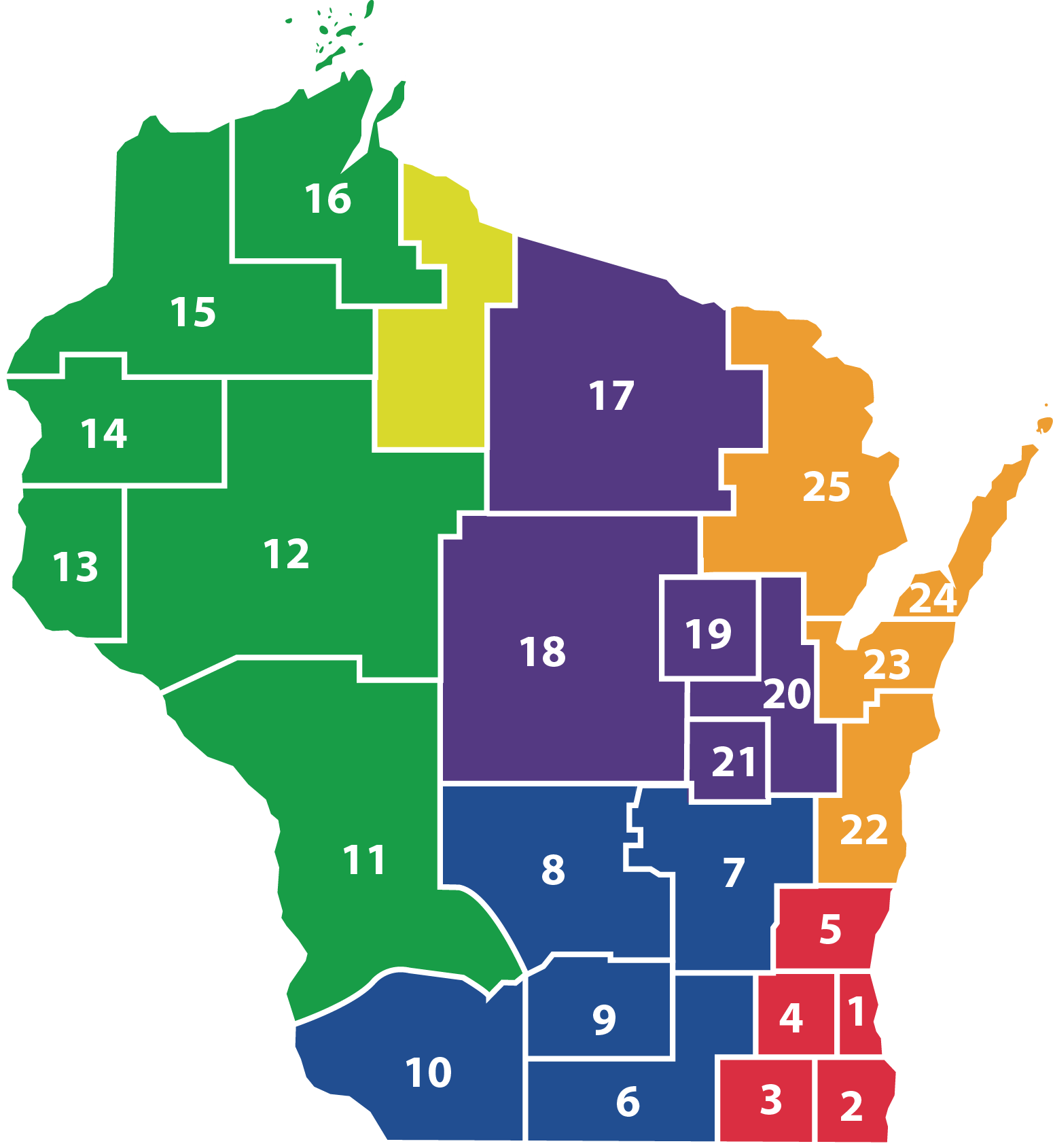 Map of WI WSRA local reading councils